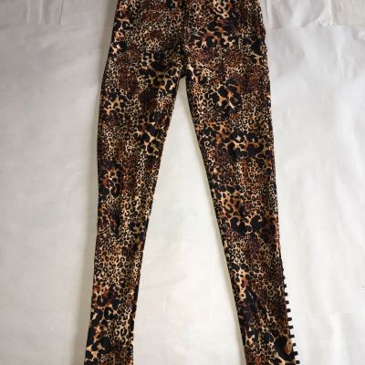 NWT No Boundaries Jr’s Cheetah Print HIGH RISE Side Bar LEGGINGS Small (3-5)